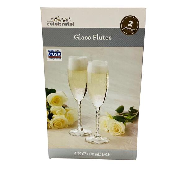 Way to Celebrate! Pair of Glass Flutes - Picture 1 of 3